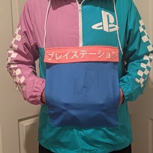 Sony PlayStation Multicolor Windbreaker Jacket Men Large